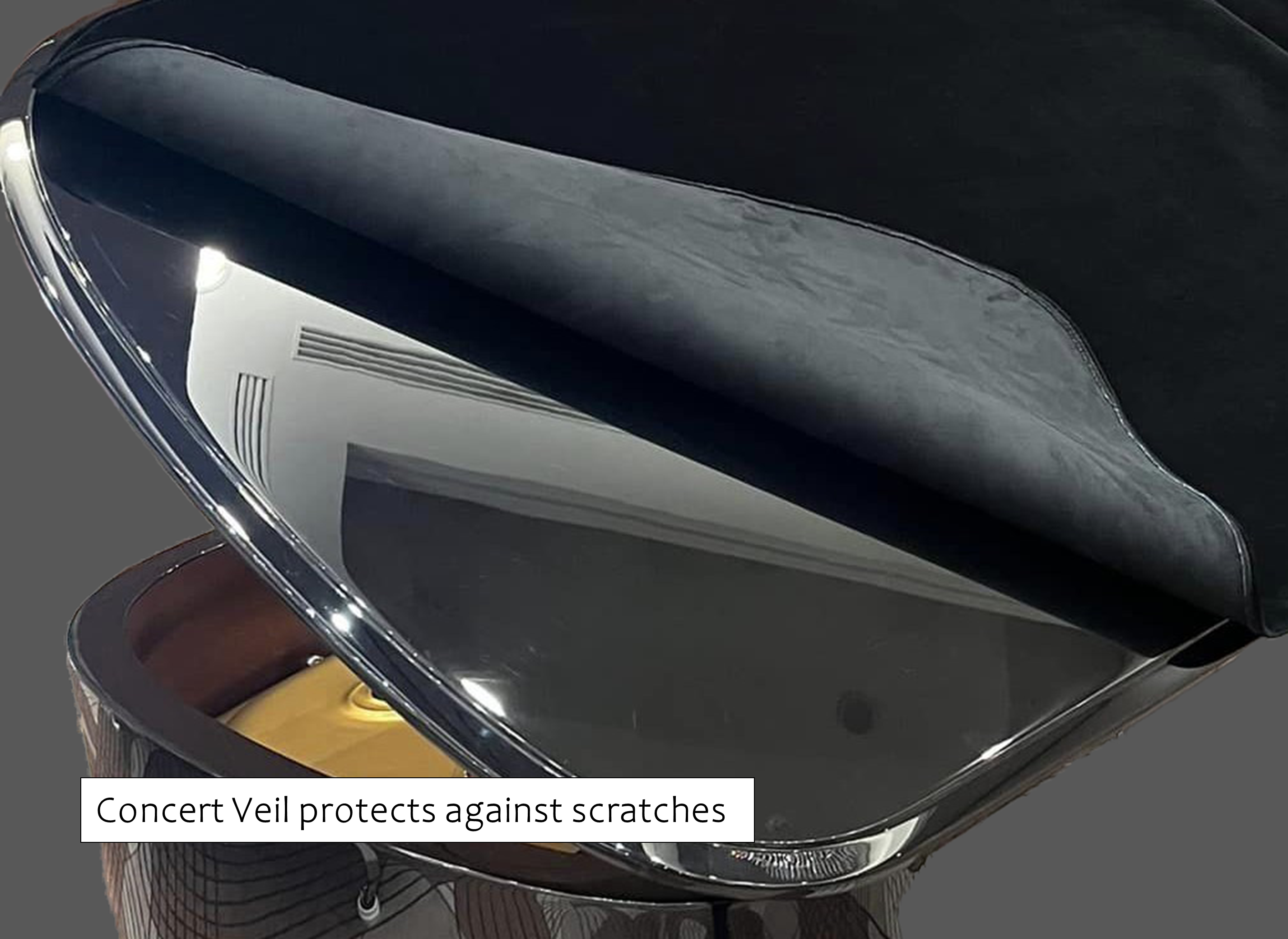 Irritating light reflections grand piano lid